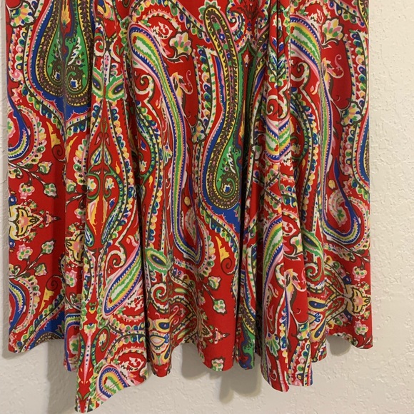 Ralph Lauren Red Paisley Dress - Picture 4 of 5